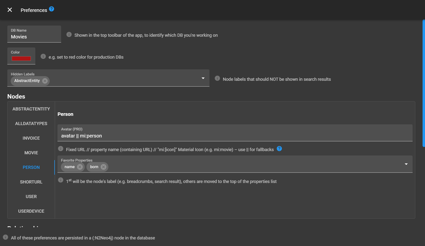 Preferences Example